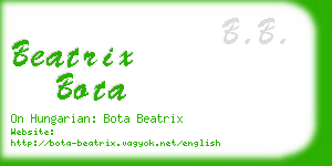 beatrix bota business card